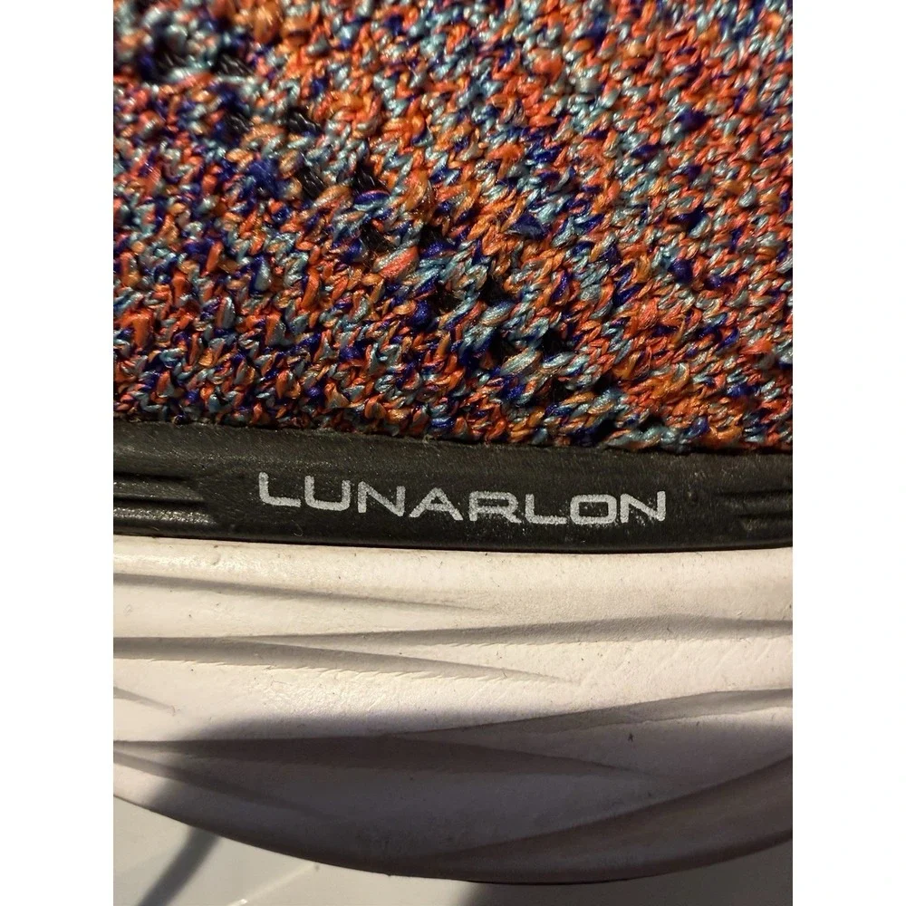 Nike Flyknit Lunar 3 Mens Size 13 Multicolor Orange Running Shoes 698181-406
